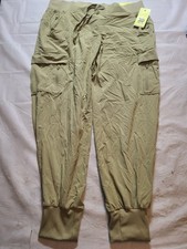 Women's Stretch Woven Tapered Cargo Pants All in Motion Olive Green Size Medium
