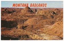 MT-Montana Badlands National Park Rock Formation - Vintage Plastichrome Postcard
