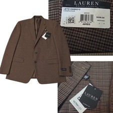 NEW Ralph Lauren Sport Coat Mens 46R Brown Ultraflex Lexington Houndstooth