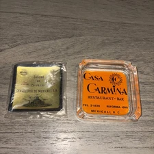 Mexicali Ashtrays Glass And Aluminum Cervezas Casa Carmina