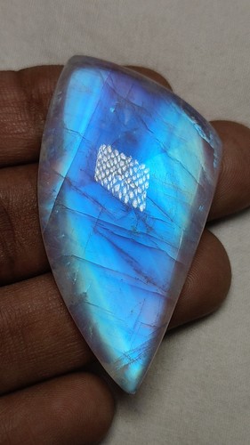 6A Quality Rainbow Moonstone Amazing Multi Falshy Fire Fancy Shape 28.5X53.5 MM - Picture 15 of 24