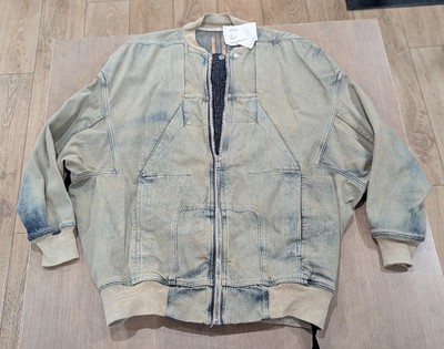 $2728 Mens DRKSHDW Rick Owens ''Sphinx'' Flight Bomber Jacket Sky Large