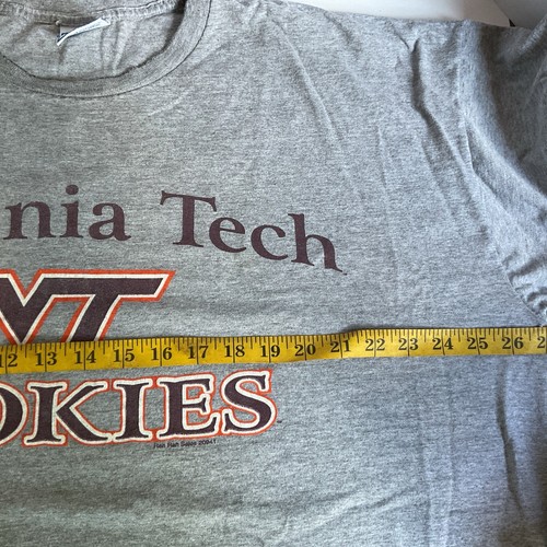 Vintage Virginia Tech Hokies T Shirt NCAA XXL Made In USA Heather Gray - Picture 7 of 10