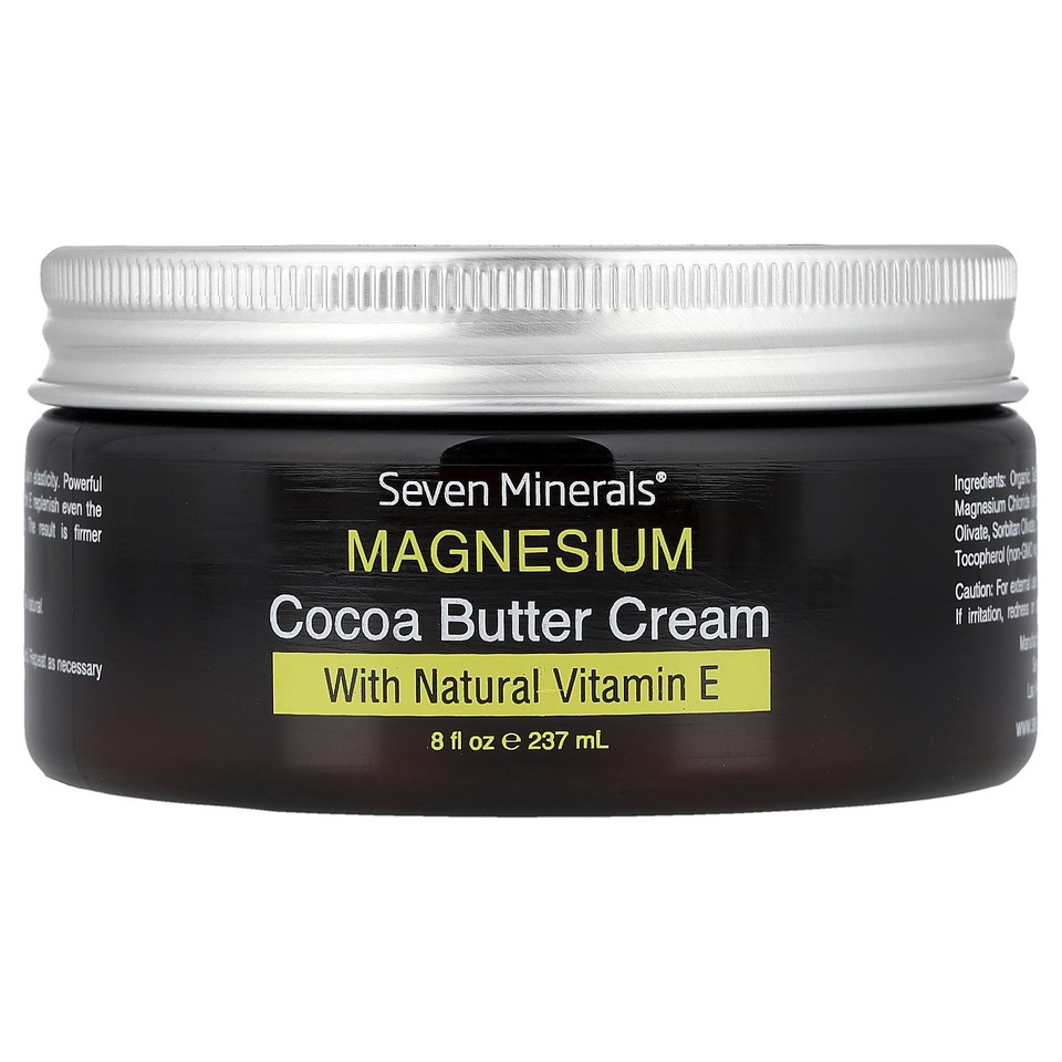 Magnesium Cocoa Butter Cream, with Natural Vitamin E, 8 fl oz (237 mL)