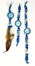 Pulsera y tobillera azul atrapasueños con dije de coche o cartera a juego 3 piezas nuevas sin etiquetas