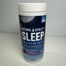 Natural VItality SLEEP/CALM Magnesium Supplement Anti-Stress Gummies Exp 10/26