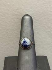 Vintage Sterling Silver Ring Artwork Size 7