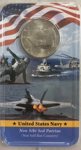 Uncirculated JFK Kennedy Half Dollar United States Navy Display Coin (Littleton)