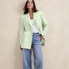 BANANA REPUBLIC HOURGLASS NWT ITALIAN VISCOSE-LINEN BLAZER Sz 12