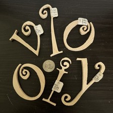 Lot Of 6 Curly Q Wooden Alphabet Letters Craft NEW IYOOVL 
