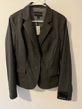 Banana Republic Women's Blazer Size 8 Gray Wool Blend Business Casual