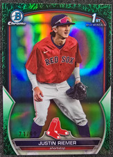 2023 Bowman Draft Chrome 1st Green Grass Refractor /99 Justin Riemer #BDC-182