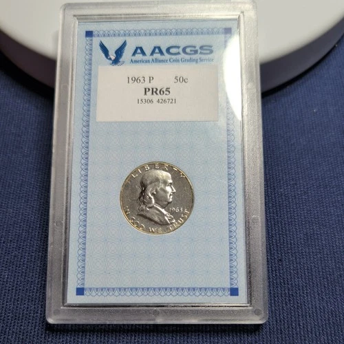 1963 P PR65 Franklin Half Dollar 50c US Mint Proof 1963-P PR-65 Vintage AACGS