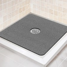 Shower Mat Non Slip,27 x 27 Inch Extra Large Bath Mat with Drain,Soft Square Loo