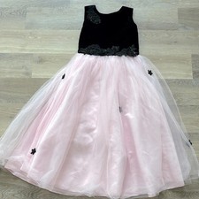 Pink Butterfly girls size 16 Formal Dress NWOTBlack velvet and pink Tulle