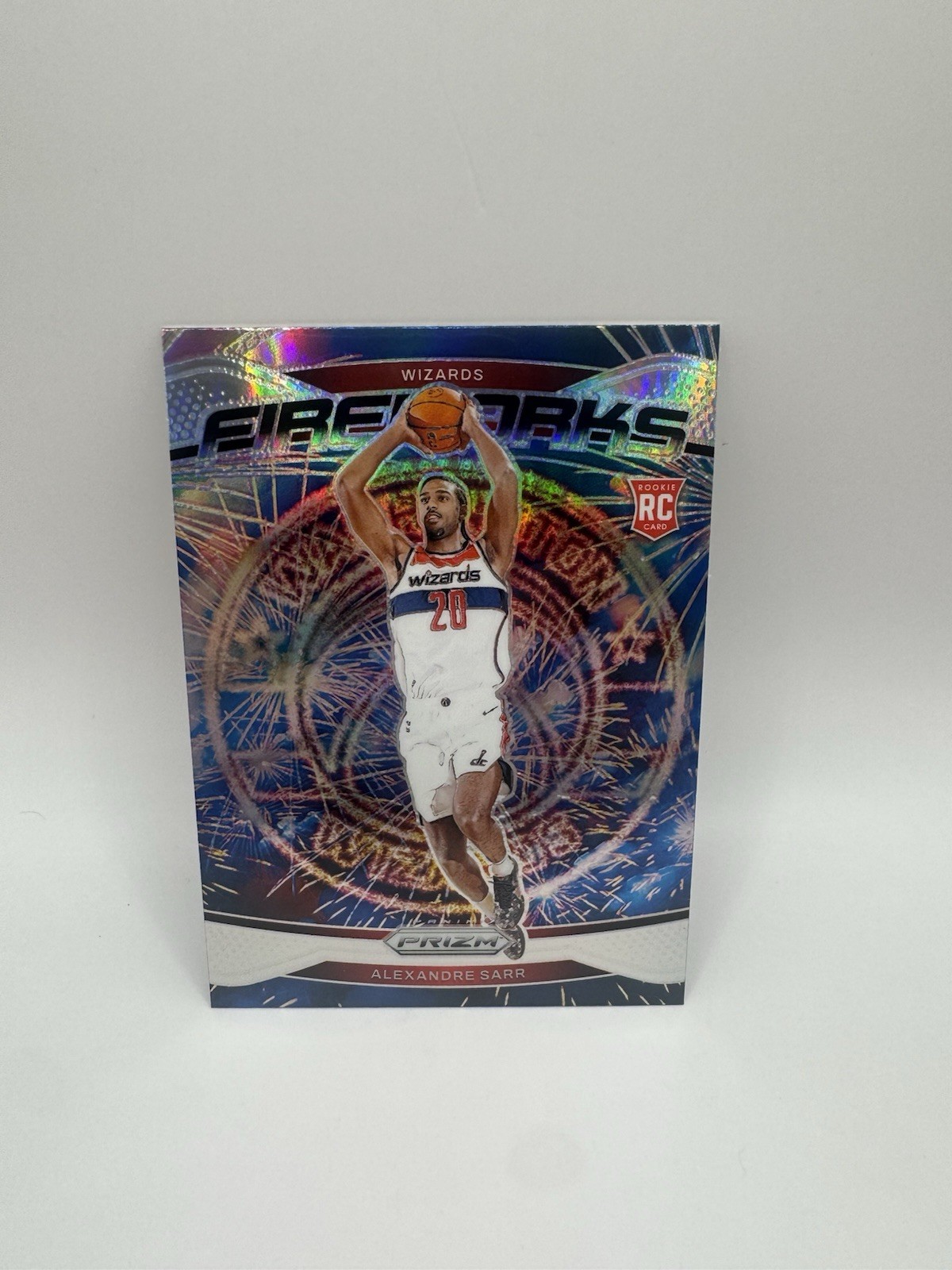 2024-25 Panini Prizm Alexandre Sarr Fireworks RC Silver Rookie #21 Wizards