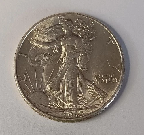1945  Walking Liberty Half Dollar - 90% Silver - BU - Strong Luster