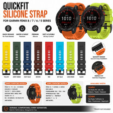Quick Fit Silicone Strap Watch Band For Garmin Fenix 8 E 7 7X 6 6X Pro 5 5X Plus