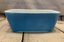 Vintage Pyrex 0502  Blue 4x7 Refrigerator Dish No Lid