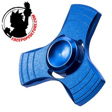 FIDGET FINGER HAND SPINNER TRI BLUE ALUMINIUM ALLOY EDC FOCUS STRESS ANXIETY