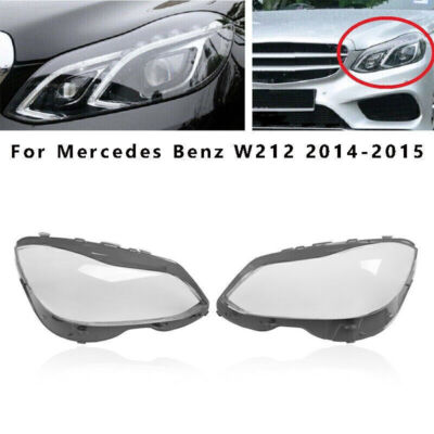 For 2014-2015 Mercedes-Benz E Class W212 Headlight Headlamp Lens Cover Cap LH+RH