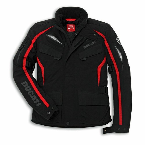 Ducati REVIT Tour Tex Textile Motorcycle Jacket Black Red Waterproof RRP £379.99 - Afbeelding 1 van 2