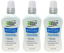 ( LOT 3 ) NatureFresh Whitening Natural Peppermint Mouthwash 18 FL oz Ea SEALED