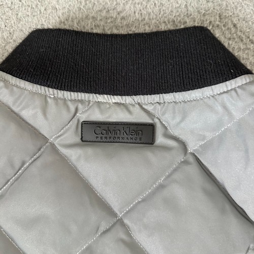 Calvin Klein Jacket Adult Small Gray Duck Down Puffer Fill Full Zip Up Coat Mens - Picture 19 of 20