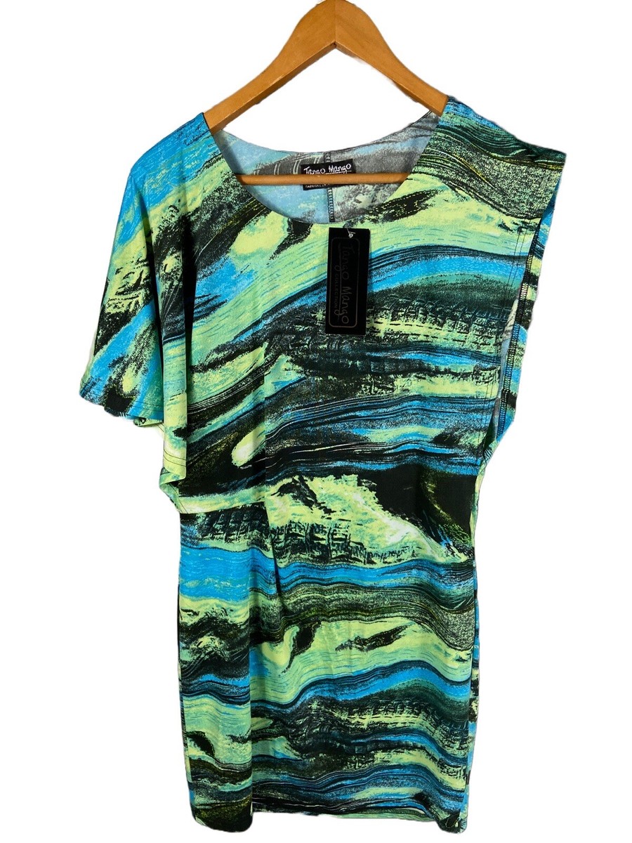 short sleeve tango dress NEW Tango Mango Colorful Single Sleeve Dress Womens Size M