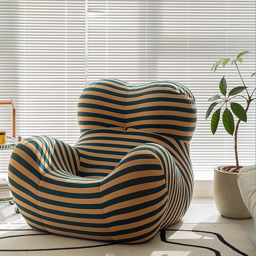 Luxus Lazy Sofa Stuhl Stretch Strick Stoff 45D hochbelastbar Schwamm - Bild 2 von 12