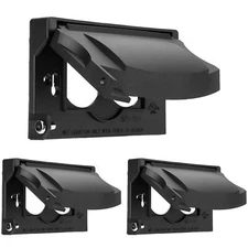 BESTTEN 3 Pack Outdoor Outlet Cover for Duplex Receptacles, Black 