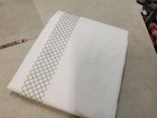 SOLO COPRIPIUMINO SINGOLO John Lewis Croccante e Fresco Roma Cotone Ricamato Bianco