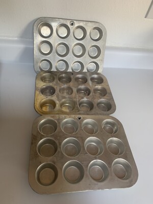 Vintage Mini Cupcake Pans Set Of3 Mirro Aluminum Pans Mad In The USA