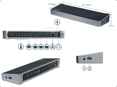 StarTech Notebook Dockingstation für bis zu 3 Monitore, DP, HDMI, USB3DOCKH2DP