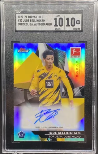 2020-21 Topps Finest Soccer Jude Bellingham Rookie Refractor Auto SGC 10 POP 1