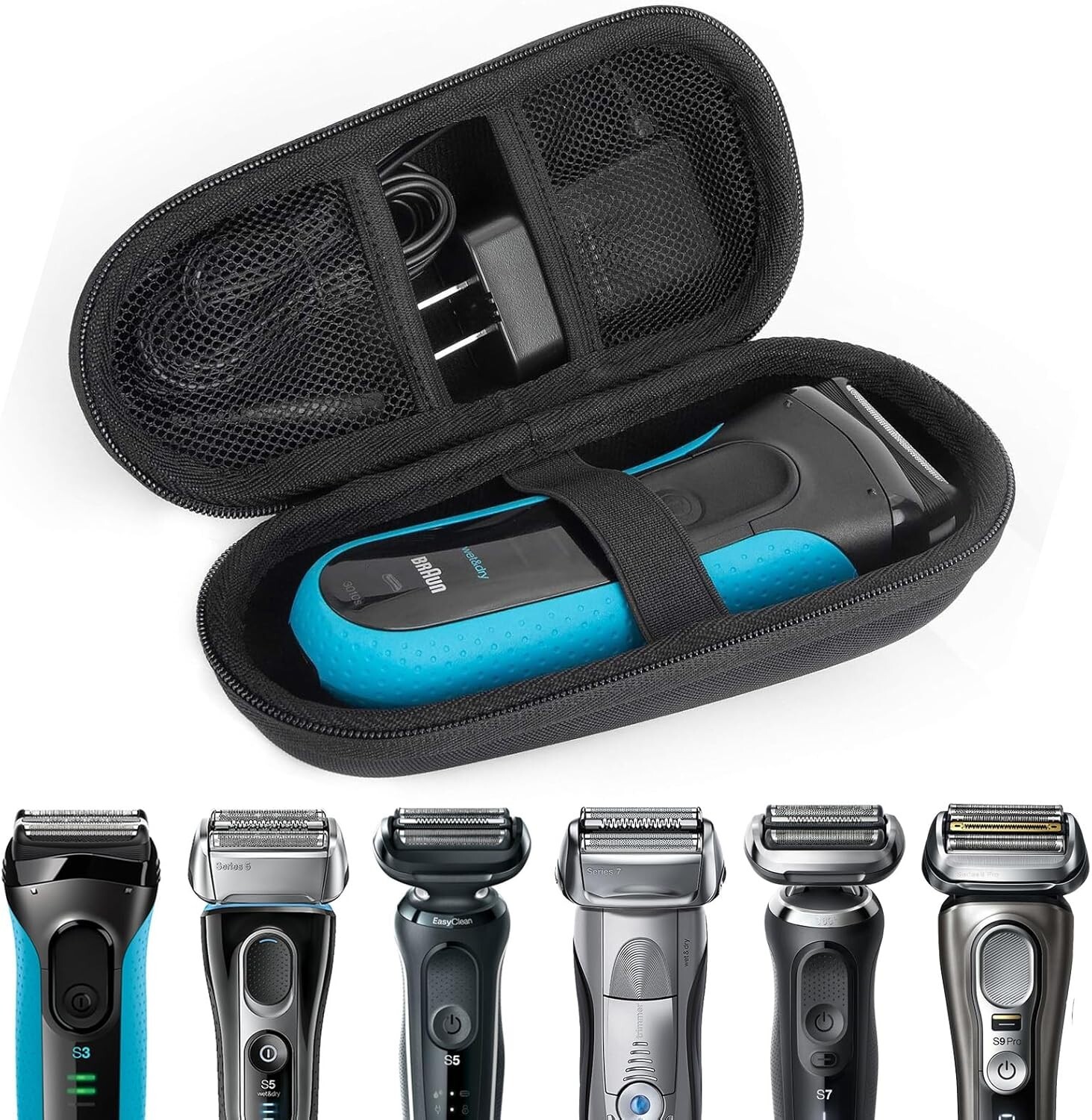 Case For Braun S3/s5/s7/s7/s8/s9 Razors, 300s 3040s 5018s 5050cs 6075cc 7