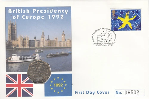 Single European Market 50p COIN GB Cover 1992 (134879)