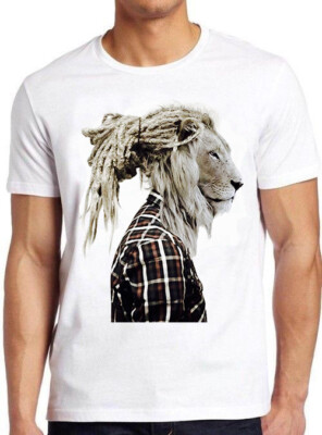 T-Shirt Löwe Rasta Haar Jamaikanisch lustig Kunst cool Geschenk M1953