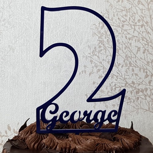 Personalised Age Cake Topper, Kids Name and Age, Acrylic Birthday Party Supplies - Picture 10 of 16