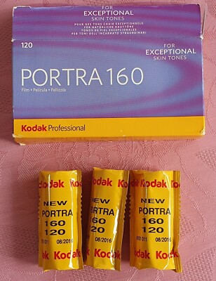 3x Kodak Portra 160 - Farbfilm - 120er Mittelformat Rollfilm - MHD 08/2016