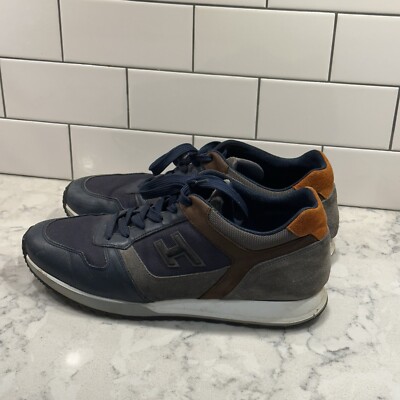 HOGAN H321 Blue/Navy/Orange Man US 10 Sneakers H9884 uomo