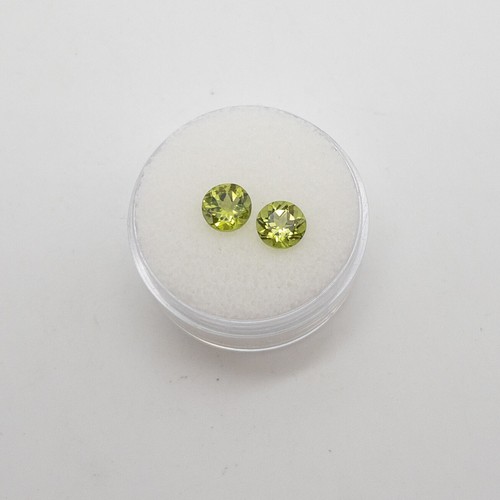 MATCHED PAIR 2ct 6mm ROUND Natural Peridot LOOSE GEM SET