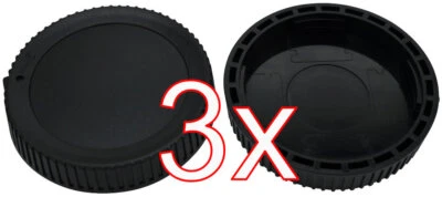 XULLU 3 X Objektiv Rückdeckel passend für Nikon Z Bajonett Rear Lens Cap Deckel