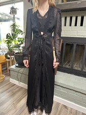 LINGERIE BY BLANCHE 1940s BIAS CUT Peignoir Set Old Hollywood XXS Gown Robe