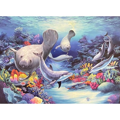 Vintage BIRTHDAY Card -- CLOSE ENCOUNTER Sherry Vintson Manatees Leanin' Tree + 