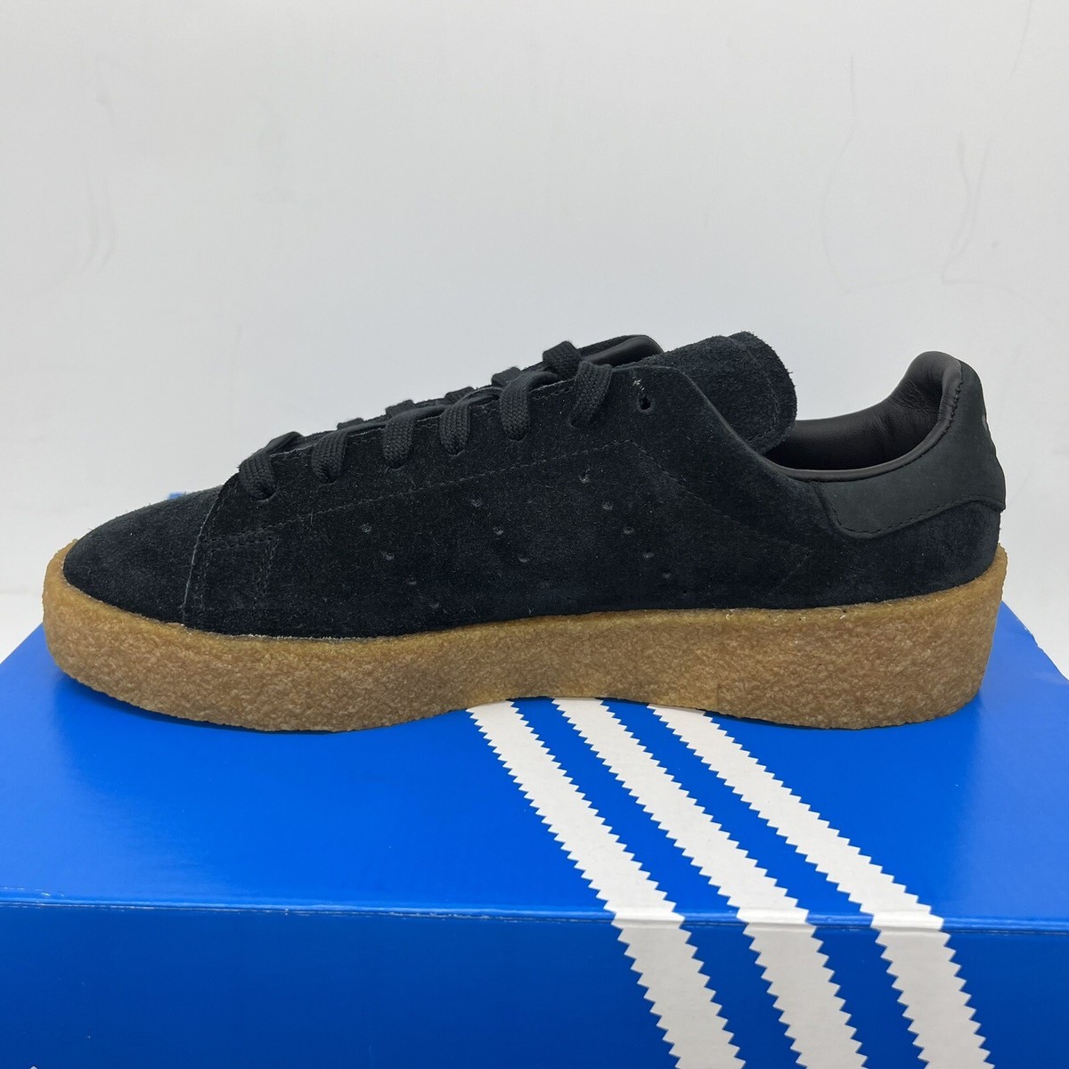 ADIDAS Men's Originals STAN SMITH CREPE Black Gum Sole