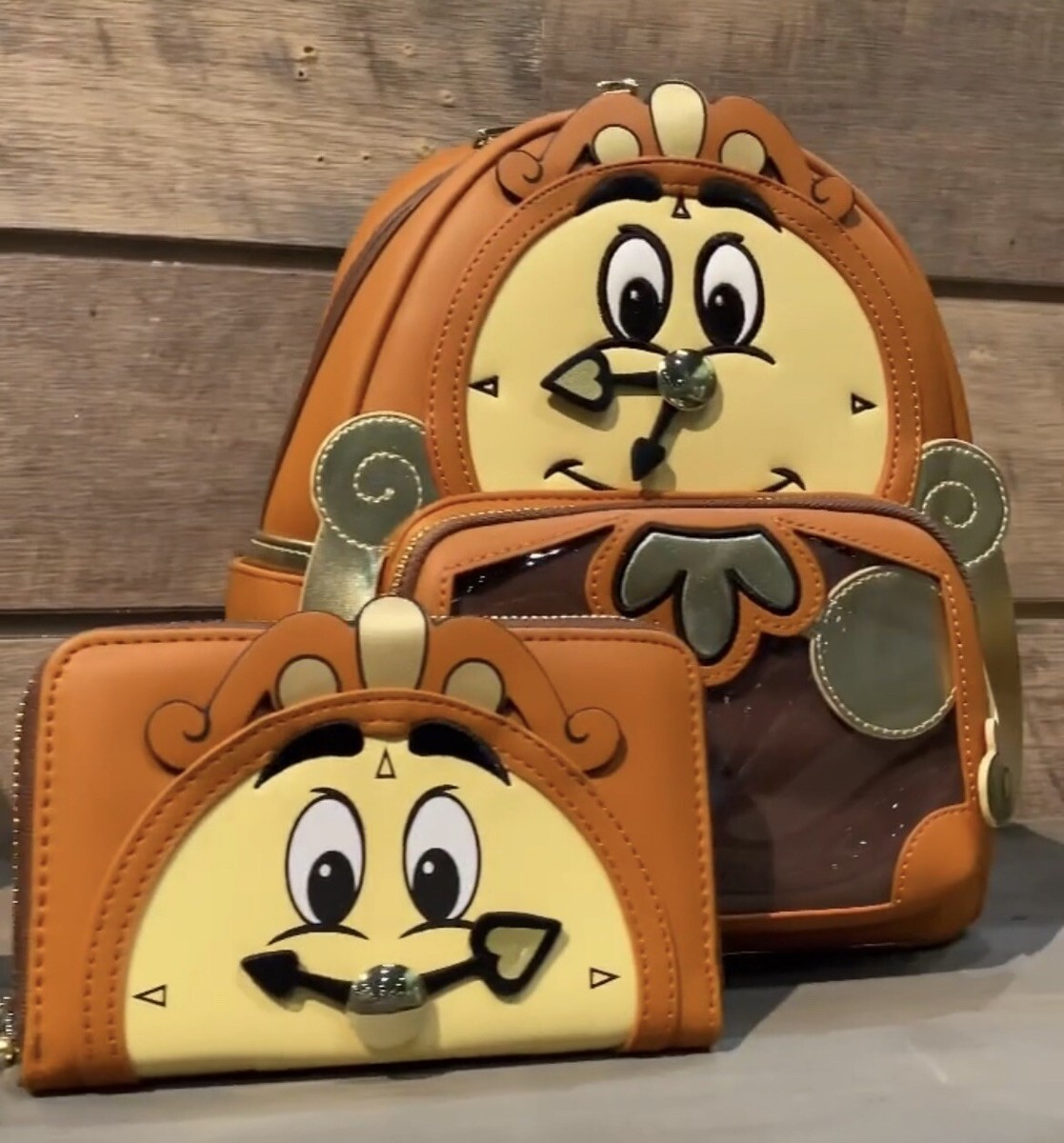 Loungefly Beauty & the Beast COGSWORTH Cosplay Backpack & Wallet