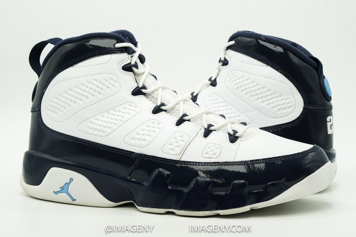 2002 NIKE AIR JORDAN IX 9 RETRO LOW WHITE BLUE PEARL NAVY