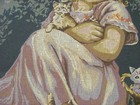 Painted Needlepoint Canvas SEG de Paris CAT GIRL 14.5” x 20” Tapestry Charming — photo 4