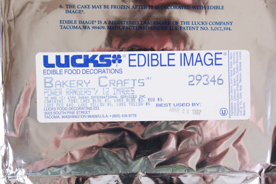 Mighty Morphin Power Rangers, Lucks Edible Image Cake Decorations Lot of 9, 1998 - Image 3 of 3